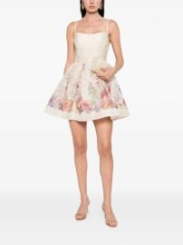 ZIMMERMANN Floral Corset Mini Dress | Neutrals | FARFETCH at Farfetch